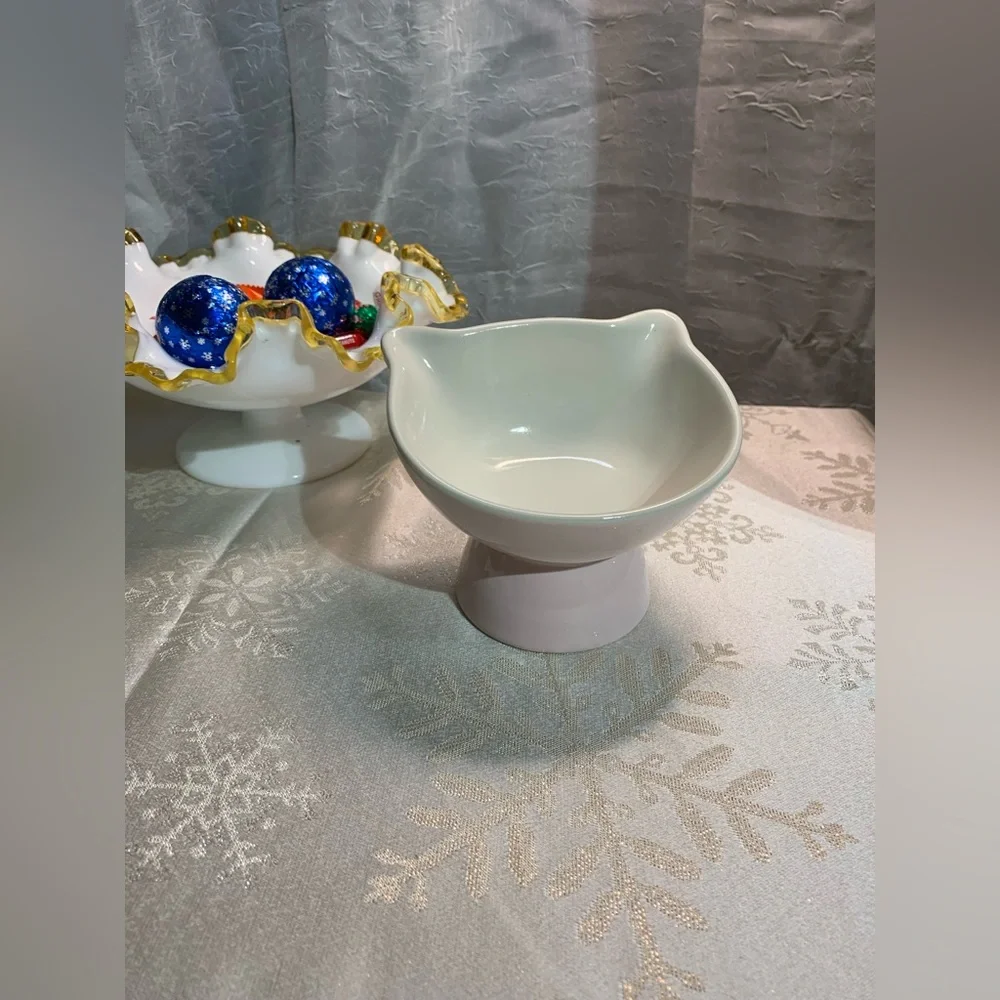 Pink Raised Cat Food Bowl